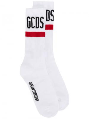 Носки с вышитым логотипом Gcds. Цвет: белый