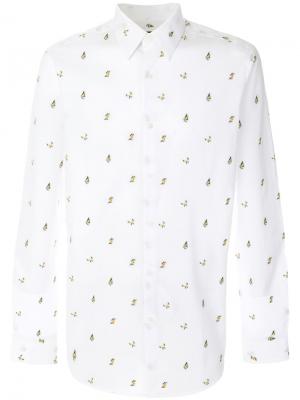 Рубашка в бабочки Fendi. Цвет: белый