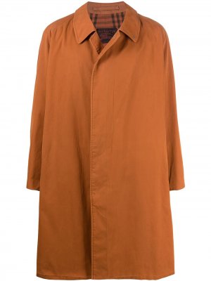 Однобортное пальто 1990-х годов Burberry Pre-Owned. Цвет: оранжевый