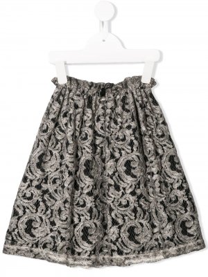 Расклешенная кружевная юбка Andorine. Цвет: серый