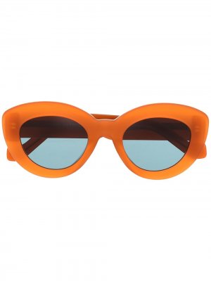 Солнцезащитные очки Butterfly в оправе кошачий глаз LOEWE. Цвет: оранжевый