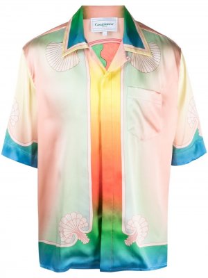 Рубашка с контрастным принтом Casablanca. Цвет: розовый