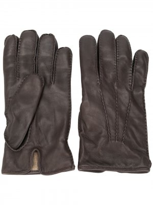 Однотонные перчатки Ermenegildo Zegna. Цвет: коричневый