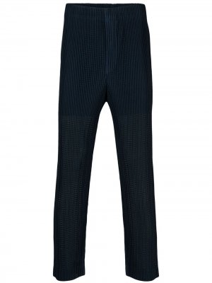 Укороченные плиссированные брюки Homme Plissé Issey Miyake. Цвет: синий