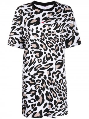 Платье-футболка Elle с леопардовым принтом Fila. Цвет: белый