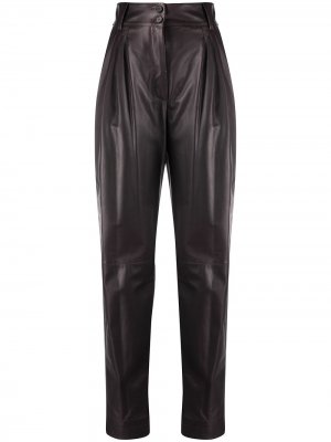 Зауженные брюки со складками Dolce & Gabbana. Цвет: коричневый