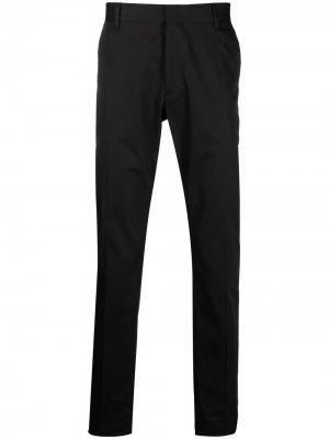 Узкие брюки с атласным поясом Emporio Armani. Цвет: черный