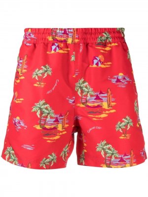 Плавки-шорты с гавайским принтом Carhartt WIP. Цвет: красный