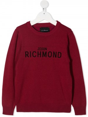 Джемпер с вышитым логотипом John Richmond Junior. Цвет: красный