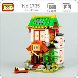 1735 городская улица Чайнатаун ​​книжный магазин школьная архитектура модель DIY мини-блоки кирпичи строительные игрушки без коробки LOZ