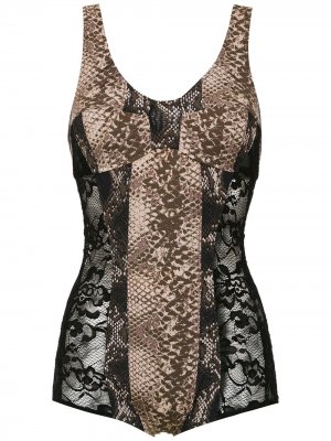 Printed lace swimsuit Amir Slama. Цвет: черный