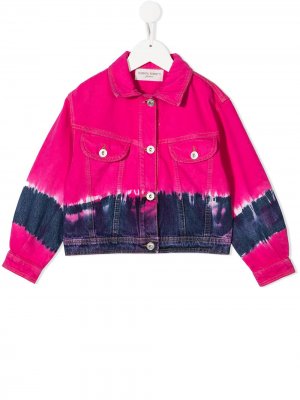 Джинсовая куртка с принтом тай-дай Alberta Ferretti Kids. Цвет: розовый