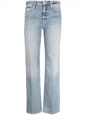 Прямые джинсы с эффектом потертости MOTHER. Цвет: синий