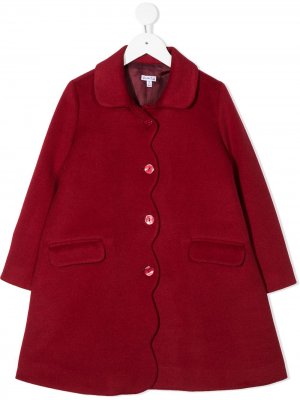 Однобортное пальто с фестонами Piccola Ludo. Цвет: красный