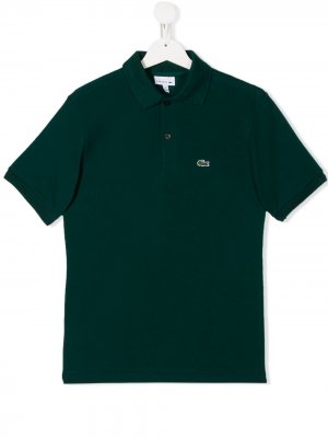 Рубашка-поло с логотипом Lacoste Kids. Цвет: зеленый