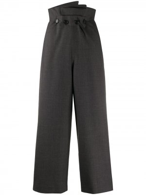 Укороченные брюки с завышенной присборенной талией Enföld. Цвет: серый