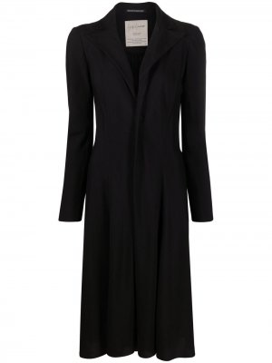 Однобортное пальто Yohji Yamamoto. Цвет: черный