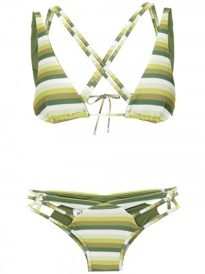Striped bikini Amir Slama. Цвет: зеленый
