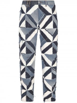 Прямые джинсы в технике пэчворк Dolce & Gabbana. Цвет: синий
