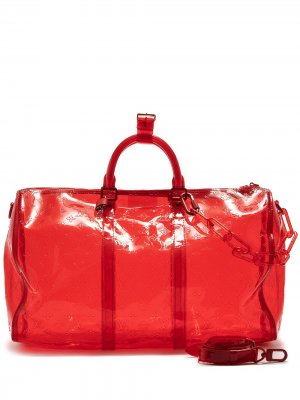 Сумка Keepall 50 Bandoulière pre-owned ограниченной серии Louis Vuitton. Цвет: красный