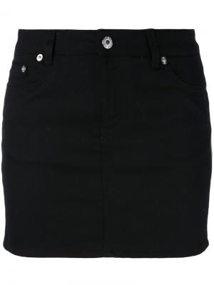 Джинсовая юбка с принтом звезд Givenchy. Цвет: чёрный