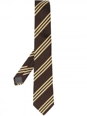 Полосатый галстук Brunello Cucinelli. Цвет: коричневый