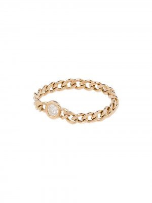 Цепочное кольцо из желтого золота с бриллиантом Zoë Chicco. Цвет: желтый