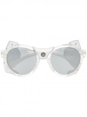 Солнцезащитные очки в круглой оправе Moncler Eyewear. Цвет: нейтральные цвета