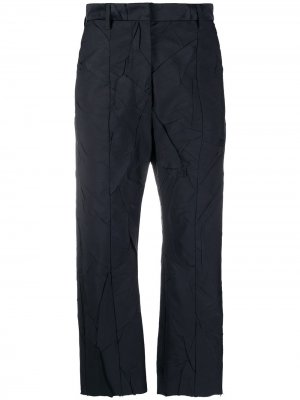 Укороченные брюки с жатым эффектом MM6 Maison Margiela. Цвет: черный