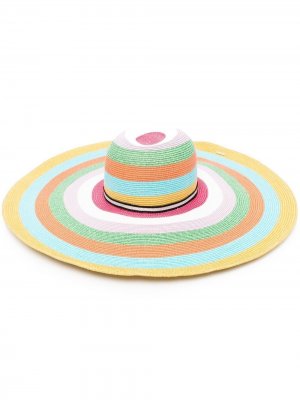 Плетеная шляпа в полоску Missoni Mare. Цвет: розовый