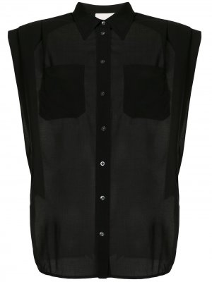 Блузка с рукавами кап 3.1 Phillip Lim. Цвет: черный