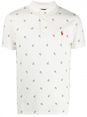 Рубашка поло с короткими рукавами и принтом Polo Ralph Lauren. Цвет: белый