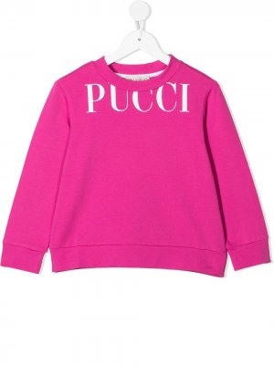 Толстовка с логотипом Emilio Pucci Junior. Цвет: розовый