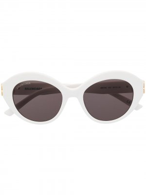 Солнцезащитные очки Dynasty в овальной оправе Balenciaga Eyewear. Цвет: белый