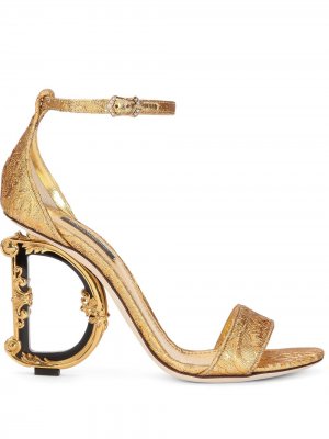 Босоножки на скульптурном каблуке Dolce & Gabbana. Цвет: золотистый