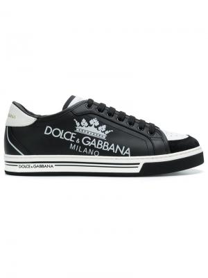 Кроссовки с принтом Roma Dolce & Gabbana. Цвет: черный