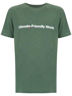 Climate-Friendly World print T-shirt Osklen. Цвет: зелёный
