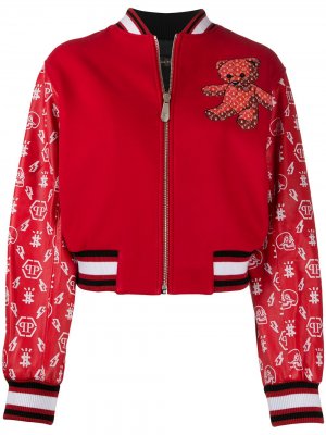 Куртка-бомбер Teddy Bear с логотипом Philipp Plein. Цвет: красный