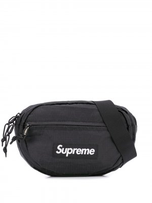Поясная сумка с нашивкой-логотипом Supreme. Цвет: черный