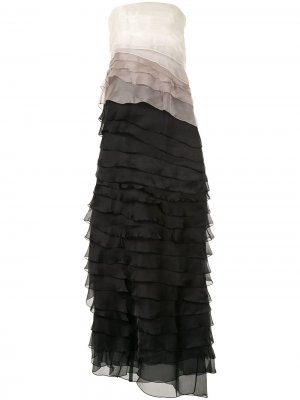 Многослойное платье в стиле колор-блок Paule Ka. Цвет: черный