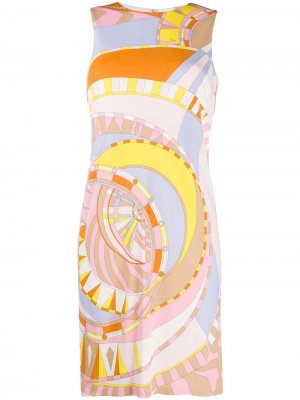 Платье мини с абстрактным принтом Emilio Pucci. Цвет: розовый