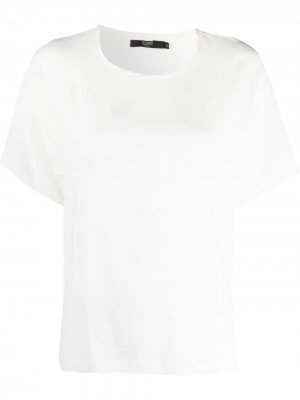 Блузка с короткими рукавами и контрастной вставкой Seventy. Цвет: белый