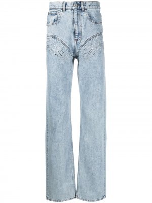 Широкие джинсы с кристаллами Y/Project. Цвет: синий