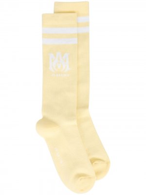 MA-motif ribbed socks AMIRI. Цвет: желтый