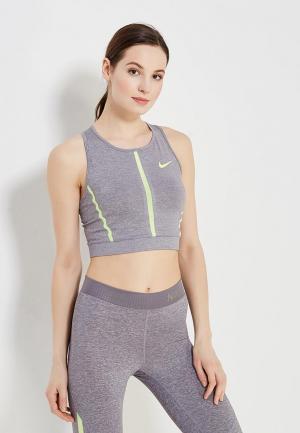 Топ спортивный Nike. Цвет: серый