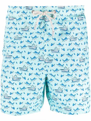 Fishing marlin-print swimming shorts Mc2 Saint Barth. Цвет: синий
