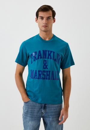 Футболка Franklin & Marshall. Цвет: бирюзовый