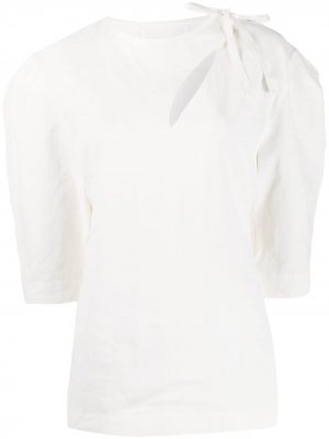Блузка с завязками Jil Sander. Цвет: белый