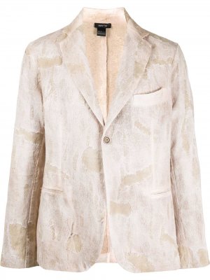 Однобортный пиджак с эффектом потертости Avant Toi. Цвет: нейтральные цвета