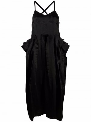 Платье миди со складками Comme Des Garçons Noir Kei Ninomiya. Цвет: черный
